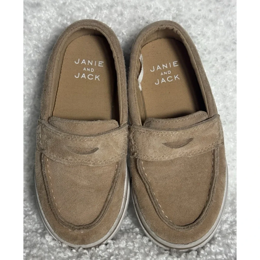 Janie and Jack Tan Suede Penny Loafer Sneaker Shoes - Toddler Size 9